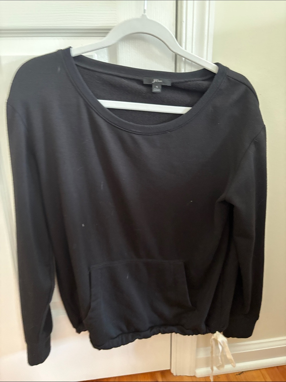 J. Crew Black Women’s Lightweight Pullover Sweatshirt with Kangaroo Pocket